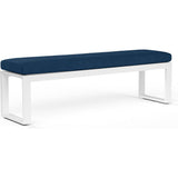 Newport Sunbrella Outdoor Dining Bench-Outdoor Benches-Sunset West-Spectrum Indigo-LOOMLAN