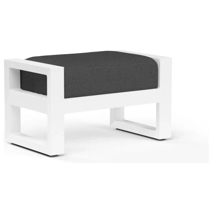 Newport Sunbrella Outdoor Ottoman-Outdoor Ottomans-Sunset West-Spectrum Carbon-LOOMLAN