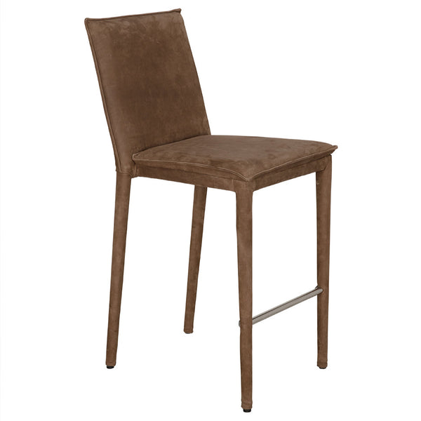 Newton Orris Brown Leather Counter Stool