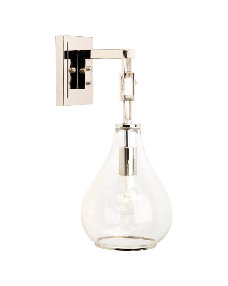 Nickel Clear Glass Tear Drop Hanging Wall Sconce Wall Sconces LOOMLAN By Jamie Young