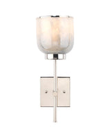 Nickel Opal Blue Metallic Glass Vapor Single Wall Sconce Wall Sconces LOOMLAN By Jamie Young