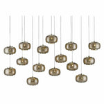 Nickel Pepper Rectangular 15-Light Multi-Drop Pendant