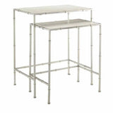 Nickel White Harte Nesting Table Set of 2