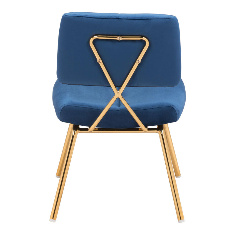 Nicole Dining Chair (Set of 2) Blue Dining Chairs LOOMLAN By Zuo Modern