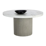 Nicolette Concrete Outdoor Round Dining Table-Outdoor Dining Tables-SUNPAN-LOOMLAN