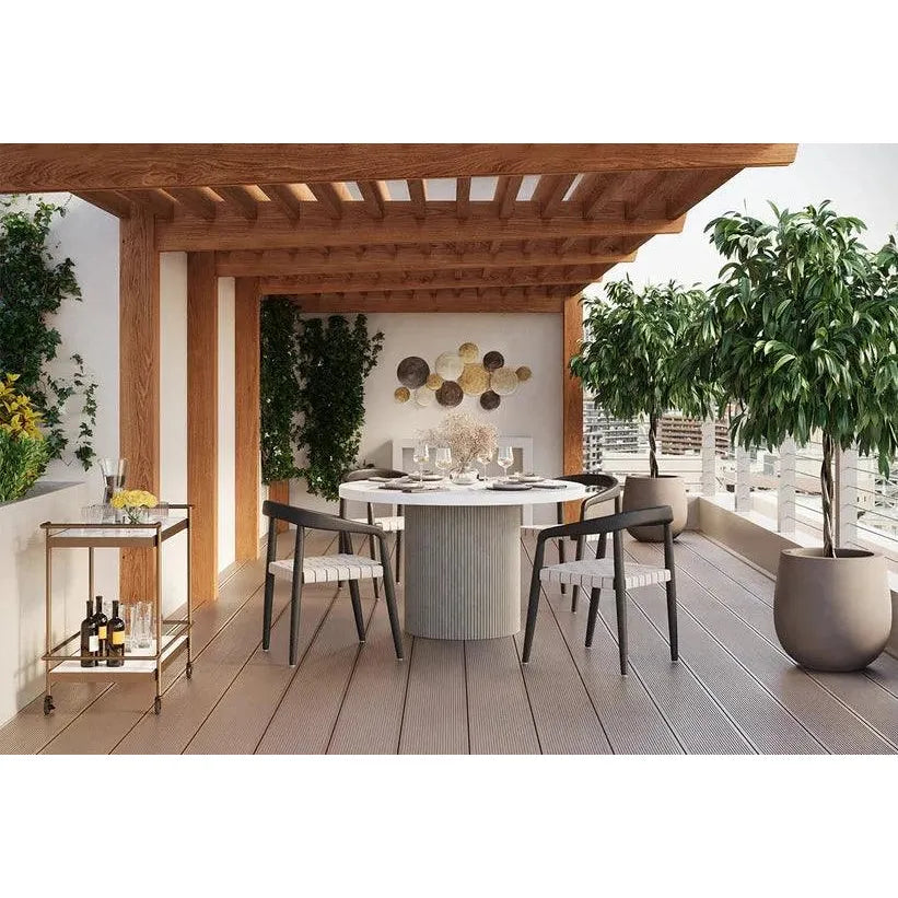 Nicolette Concrete Outdoor Round Dining Table