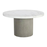 Nicolette Concrete Outdoor Round Dining Table-Outdoor Dining Tables-SUNPAN-Light Grey - Marble Look-55"D-LOOMLAN