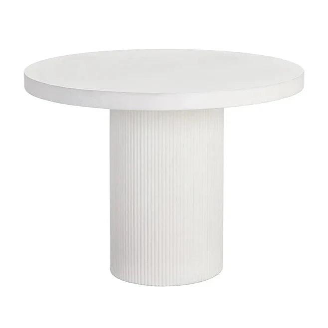 Nicolette Concrete Outdoor Round Dining Table-Outdoor Dining Tables-SUNPAN-White-40"D-LOOMLAN