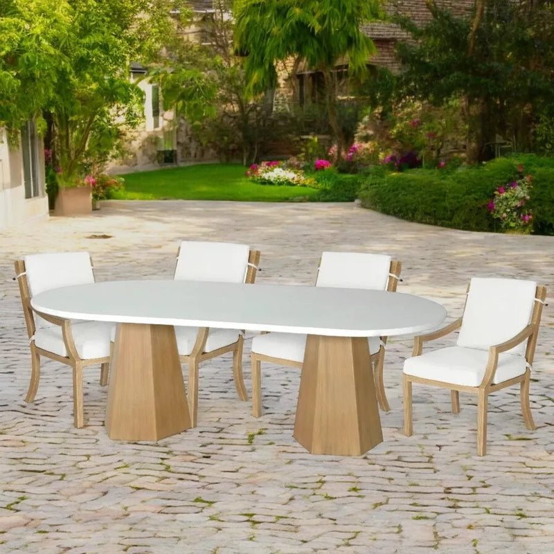 Nicolya Outdoor Oval Dining Table-Outdoor Dining Tables-Castelle-LOOMLAN