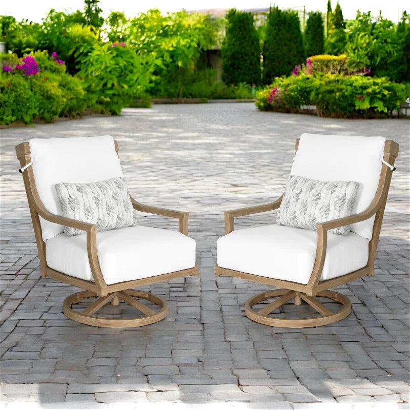 Nicoya High Back Swivel Rocking Lounge Chair Sunbrella-Outdoor Lounge Chairs-Castelle-LOOMLAN