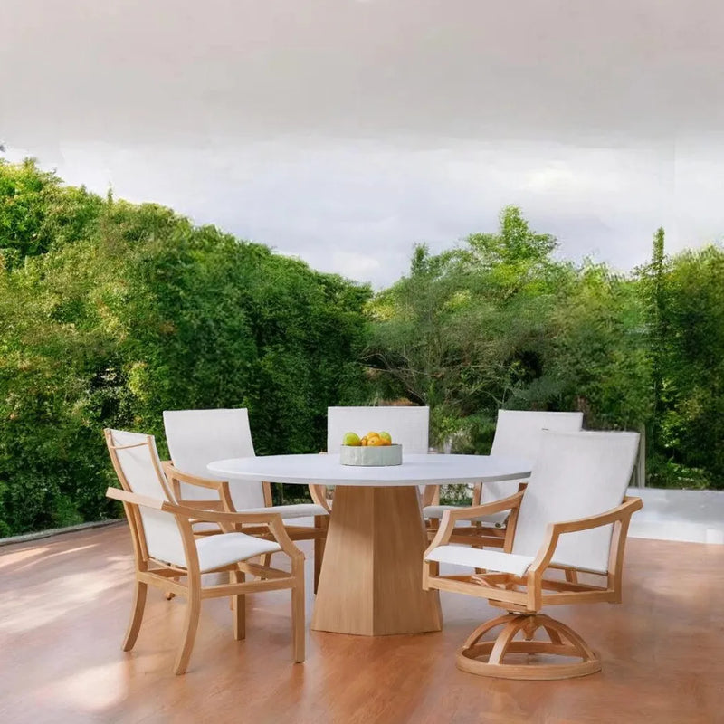 Nicoya Outdoor Round Dining Table-Outdoor Dining Tables-Castelle-LOOMLAN