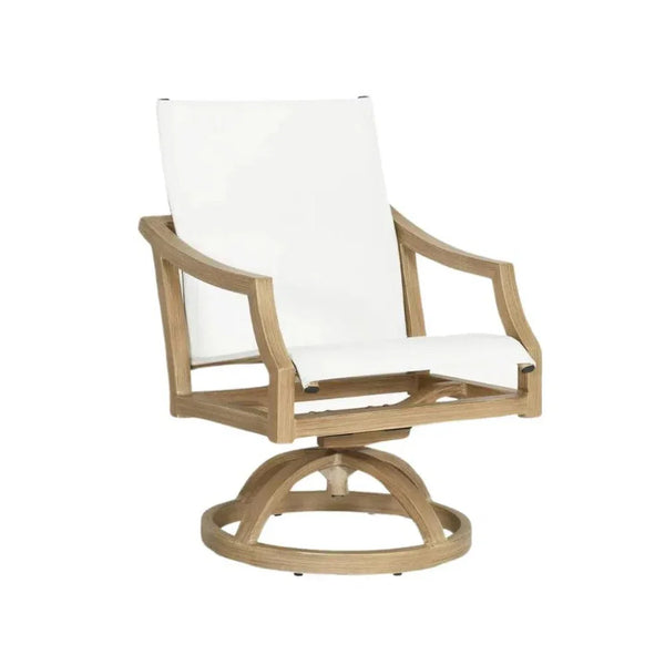 Nicoya Sling Swivel Rocking Dining Chair By Castelle-Outdoor Dining Chairs-Castelle-LOOMLAN