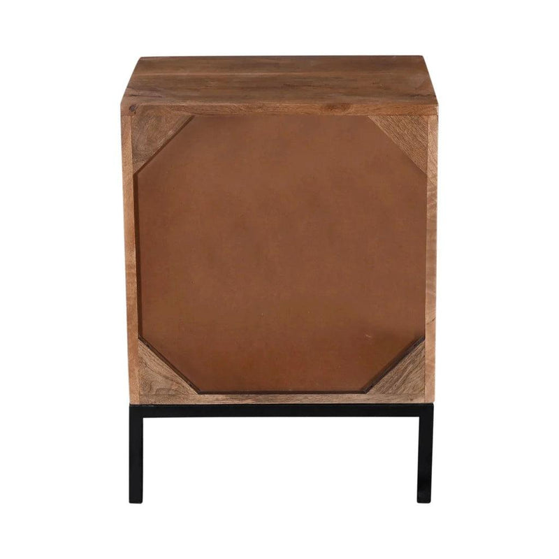 Nikita Unique Patterned Wooden Nightstand-Nightstands-LH Imports-LOOMLAN