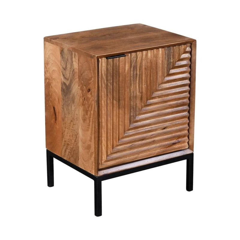 Nikita Unique Patterned Wooden Nightstand-Nightstands-LH Imports-LOOMLAN