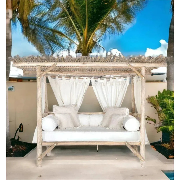 Nikki Teak Wooden Outdoor Daybed-Outdoor Daybeds-Artesia-LOOMLAN