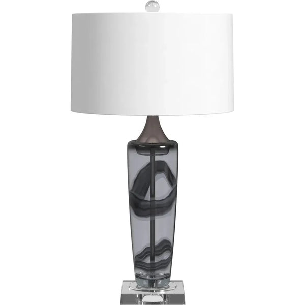 Nikola Glass Grey Table Lamp - LOOMLAN - Bassett Mirror - Table Lamps