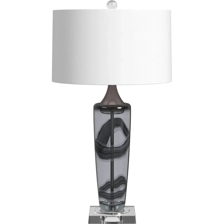 Nikola Glass Grey Table Lamp - LOOMLAN - Bassett Mirror - Table Lamps