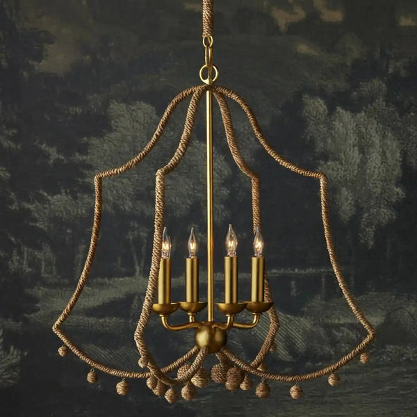 Nimes Lampakanay Rope Gold Chandelier