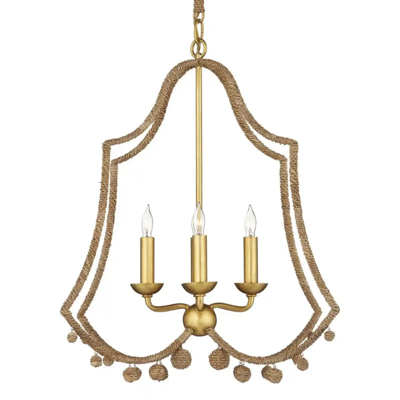 Nimes Lampakanay Rope Wrapped Gold Chandelier