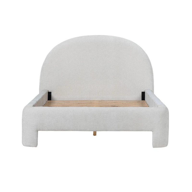 Nina Polyster Round Headboard Bed-Beds-LH Imports-Queen-Ecru-LOOMLAN