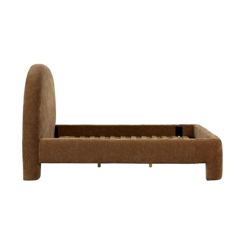 Nina Polyster Upholstered Round Headboard Bed