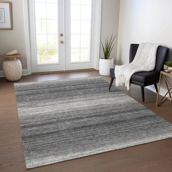Nira Gray Washable Indoor-Outdoor Rug-Outdoor Rugs-LOOMLAN Rugs-LOOMLAN