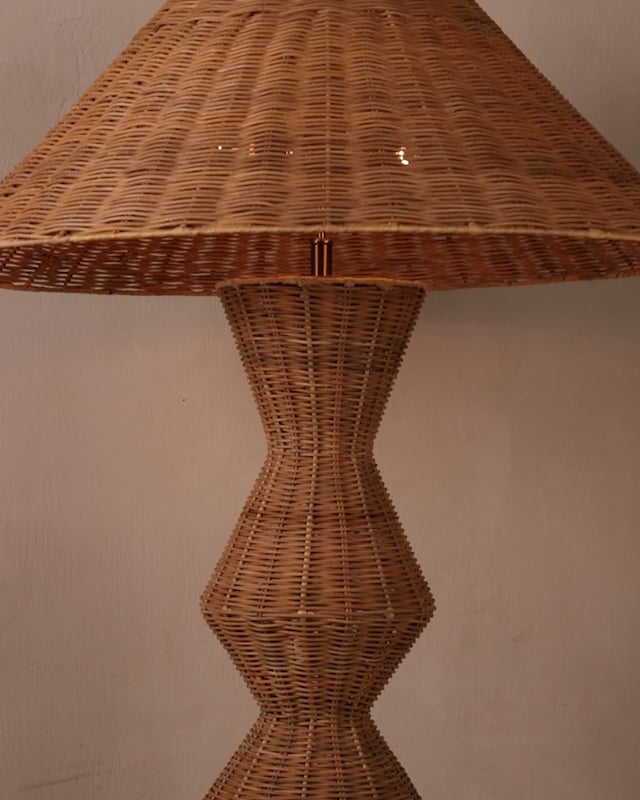 Nirvana Grande Natural Rattan Floor Lamp-Floor Lamps-Currey & Co-LOOMLAN