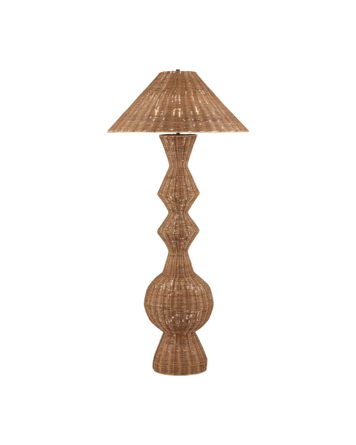 Nirvana Grande Natural Rattan Floor Lamp-Floor Lamps-Currey & Co-LOOMLAN
