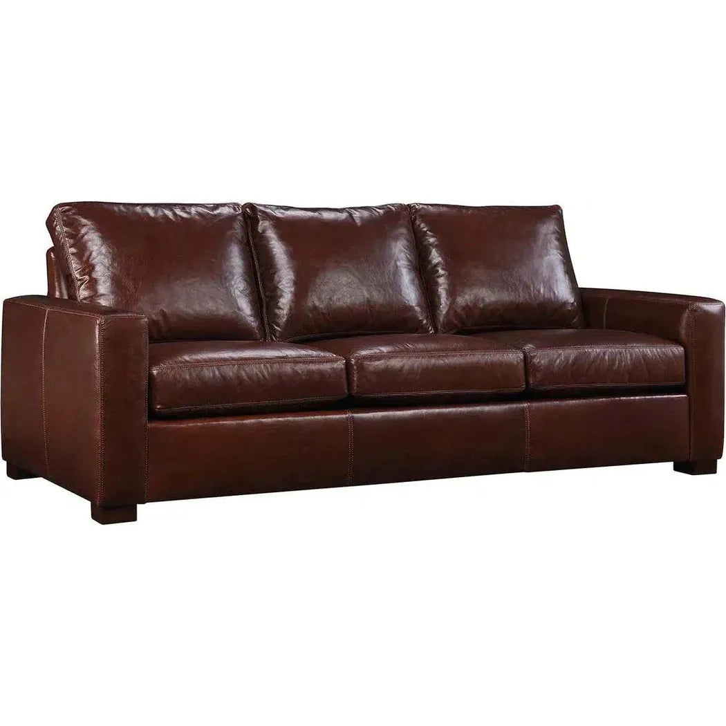 No Regrets Grain Leather Couch High Back Made the USA