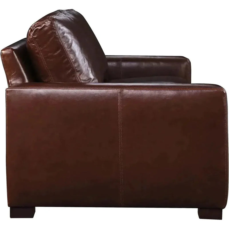 No Regrets Top Grain Leather Couch High Back Made In the USA Sofas & Loveseats LOOMLAN By Uptown Sebastian