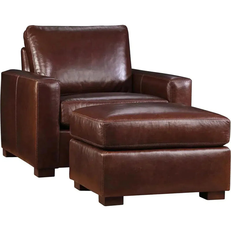 No Regrets Top Grain Leather Couch High Back Made In the USA Sofas & Loveseats LOOMLAN By Uptown Sebastian