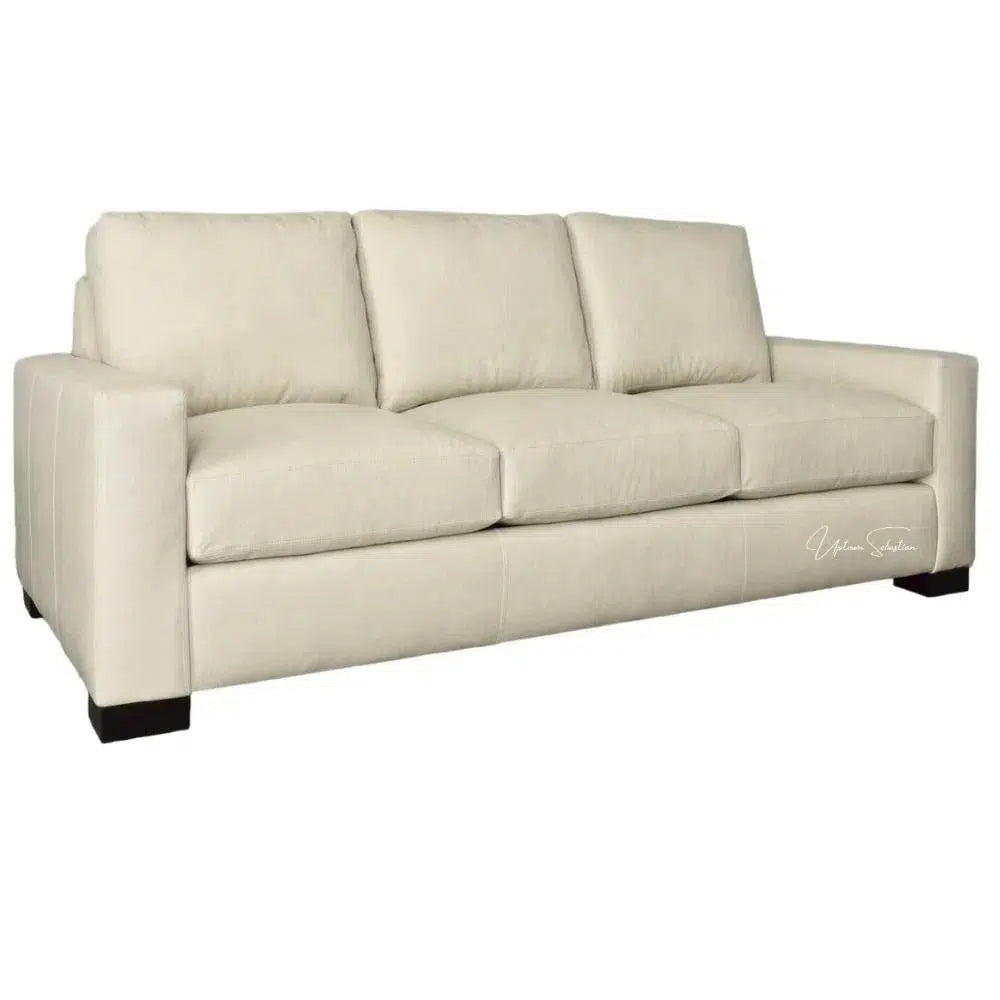 No Regrets Grain Leather Couch High Back Made the USA