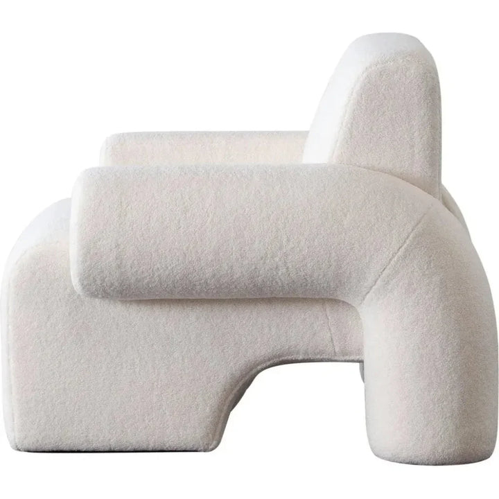 Noa Accent Chair in Ivory Sherpa Fabric - LOOMLAN - Diamond Sofa - Club Chairs