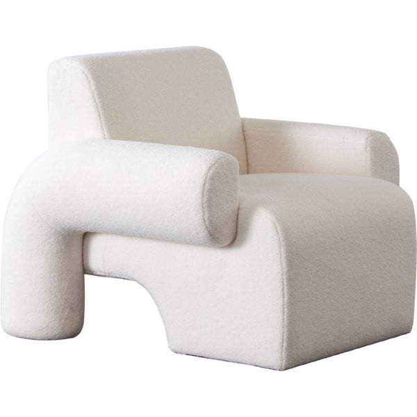 Noa Accent Chair in Ivory Sherpa Fabric-Club Chairs-Diamond Sofa-LOOMLAN