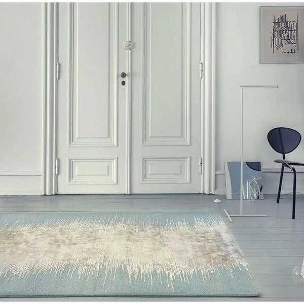 Noam Aqua Blue Beige Brown Handmade Area Rug