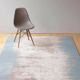 Noam Aqua Blue Beige Brown Handmade Area Rug