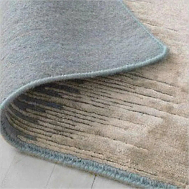 Noam Aqua Blue Beige Brown Handmade Area Rug