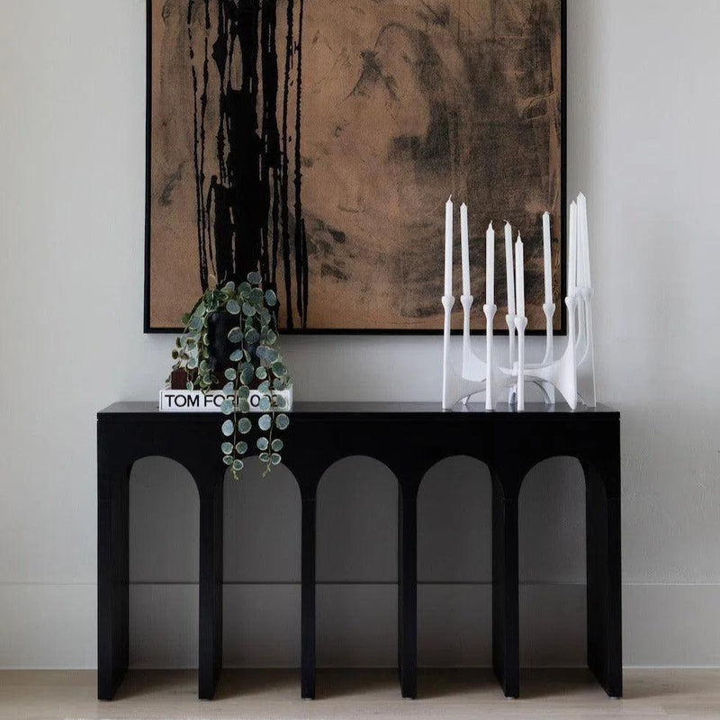 Noir Bridge Console Table Black