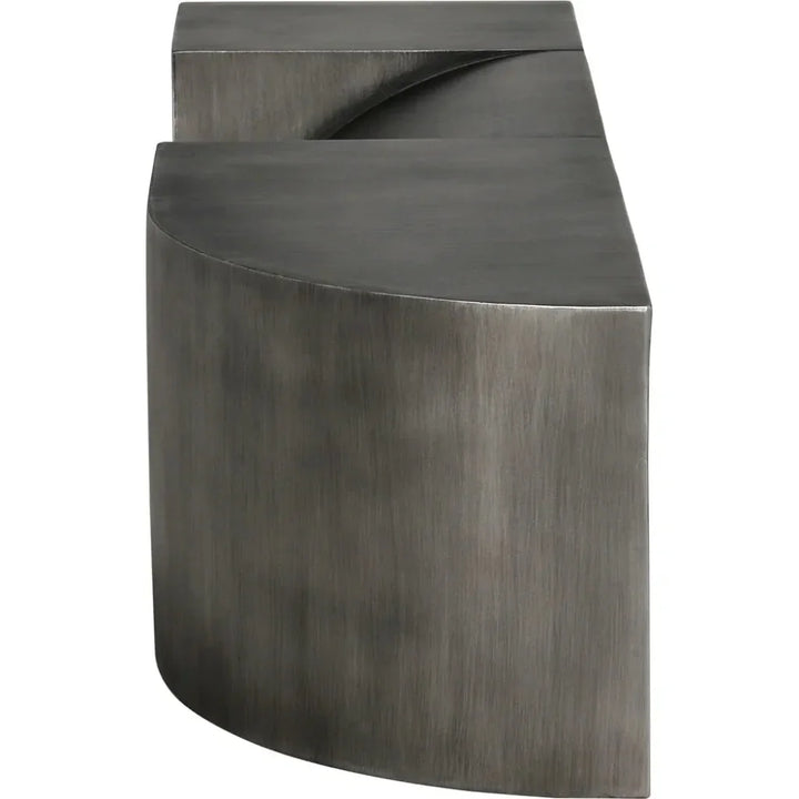 Industrial Gun Metal Steel Dining Bench | LOOMLAN