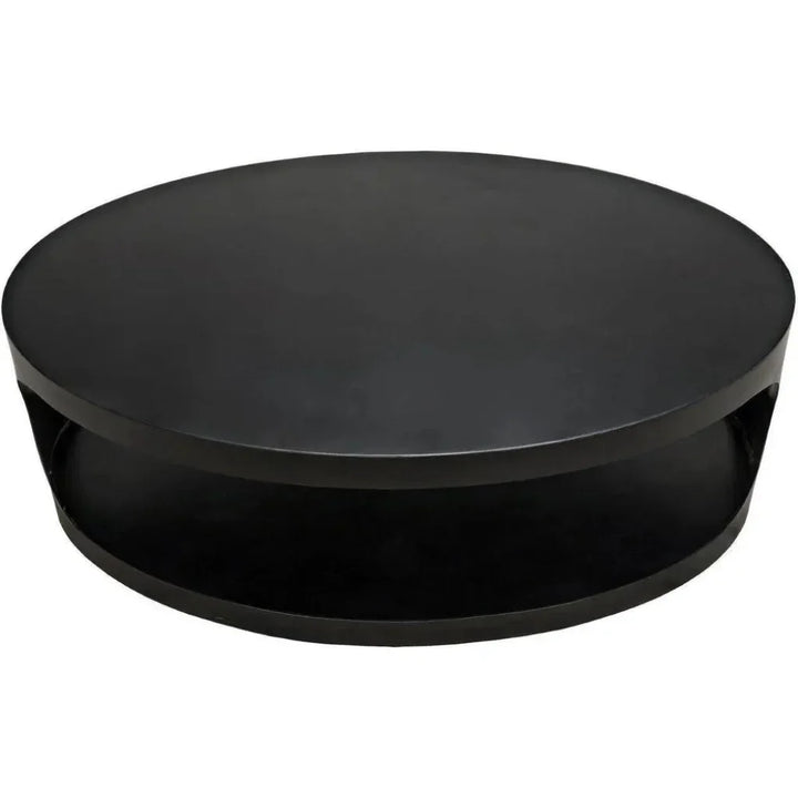 Noir Eclipse Oval Coffee Table Storage Industrial Steel - LOOMLAN - Noir - Coffee Tables