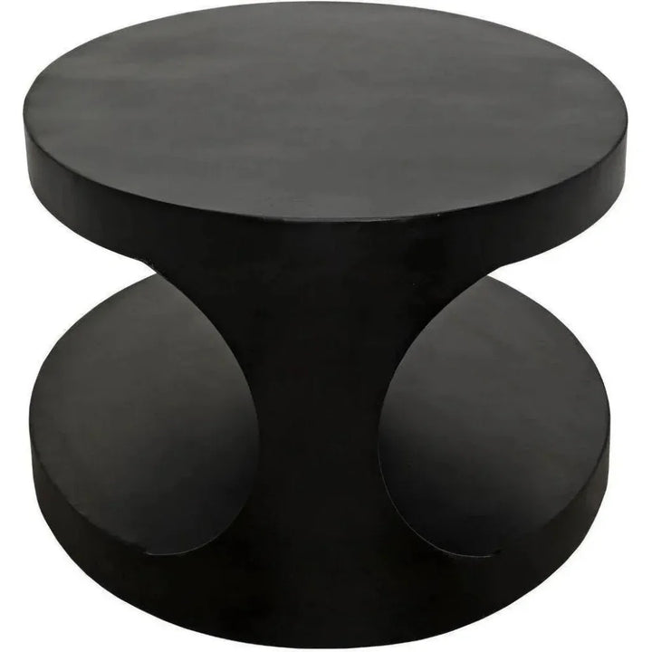 Noir Eclipse Oval Coffee Table Storage Industrial Steel - LOOMLAN - Noir - Coffee Tables