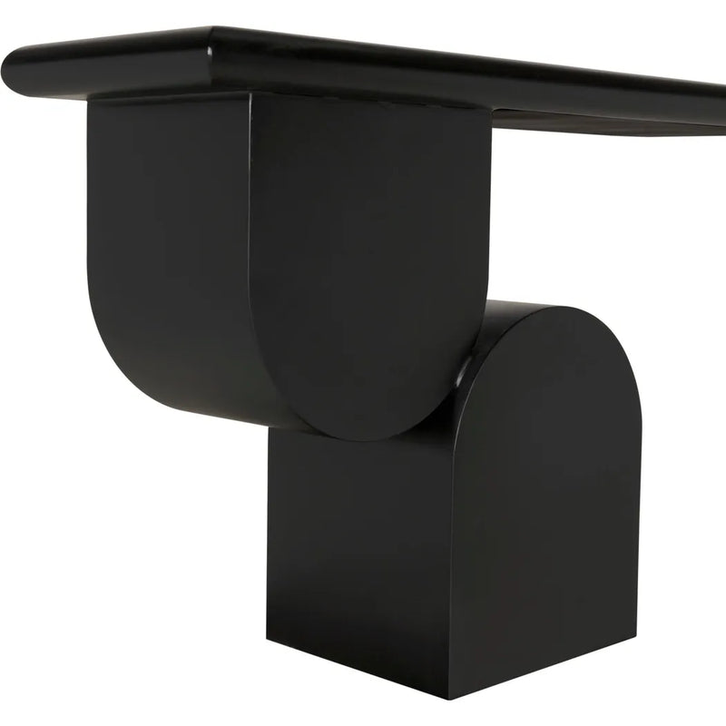 Noir Fraser Console Black Industrial Steel-Console Tables-Noir-LOOMLAN