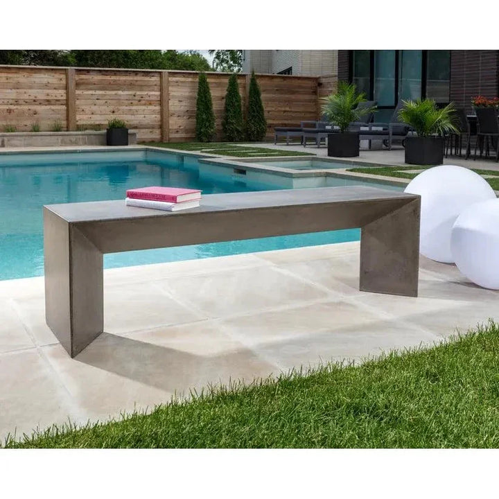 Nomad Concrete Outdoor Backless Bench-Outdoor Benches-SUNPAN-LOOMLAN