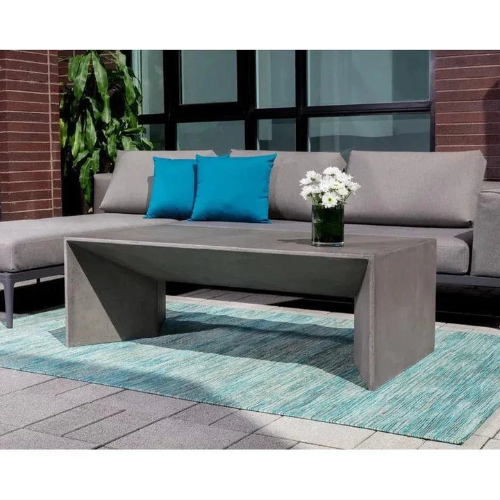Nomad Concrete Outdoor Rectangular Coffee Table-Outdoor Coffee Tables-SUNPAN-LOOMLAN