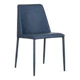 Nora Kitchen Dining Chair Vegan Leather-Dining Chairs-Moe's Home-Blue-LOOMLAN