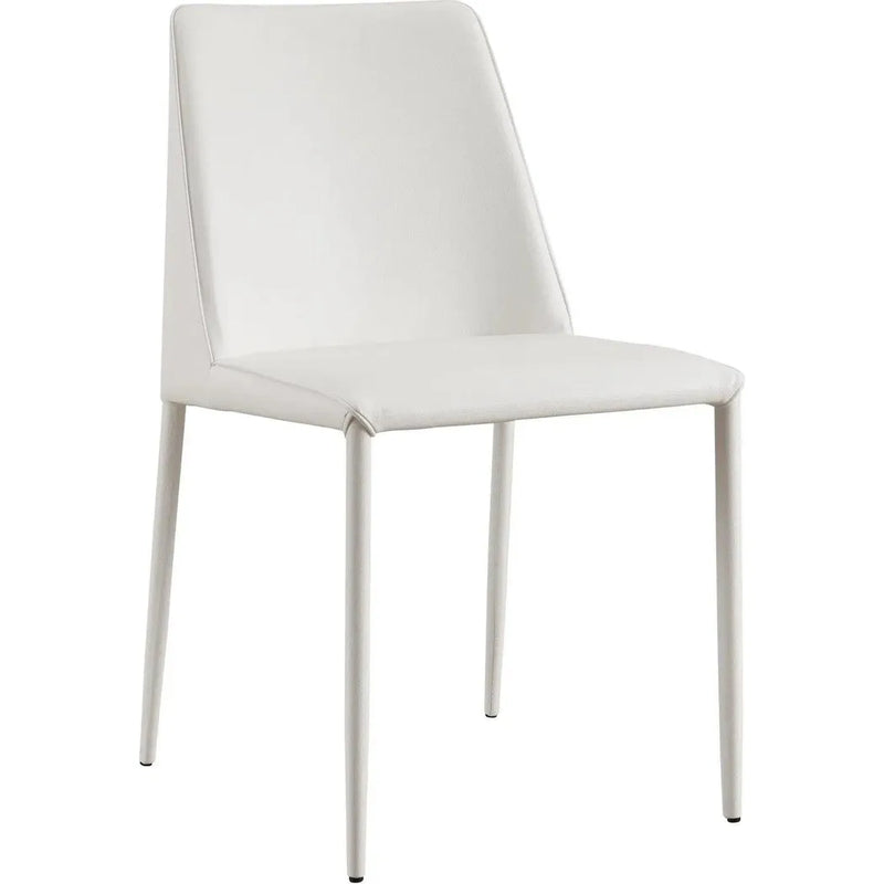 Nora Kitchen Dining Chair Vegan Leather-Dining Chairs-Moe's Home-White-LOOMLAN