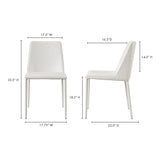  Nora White Kitchen Dining Chair Vegan Leather Moe' Home