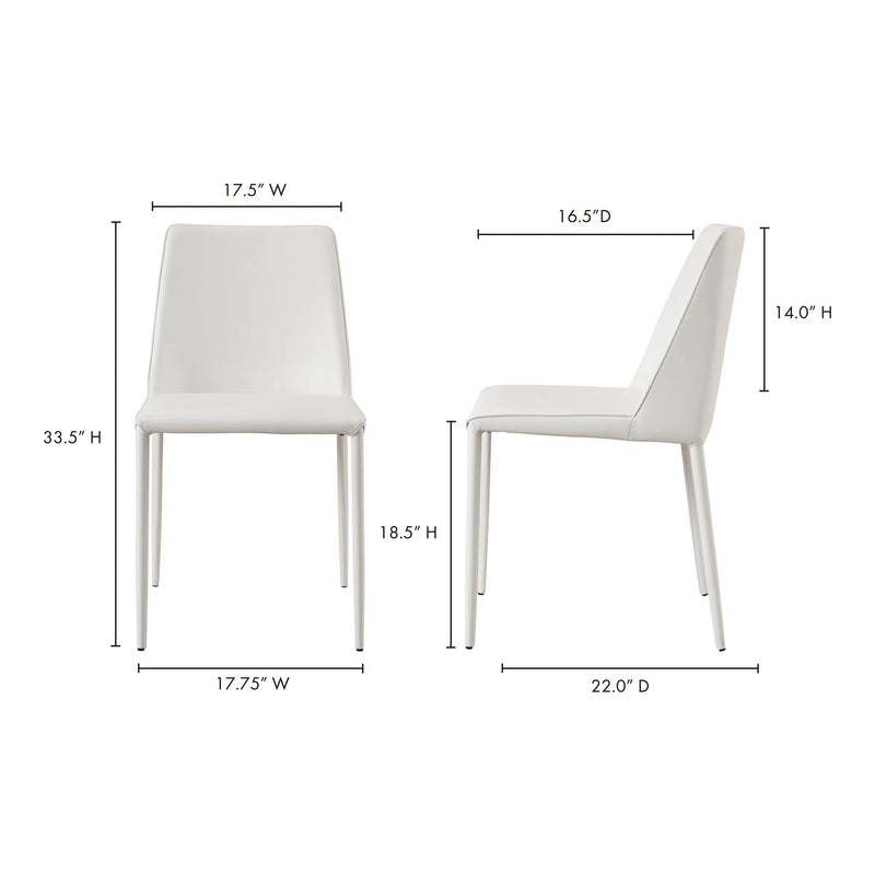  Nora White Kitchen Dining Chair Vegan Leather Moe' Home