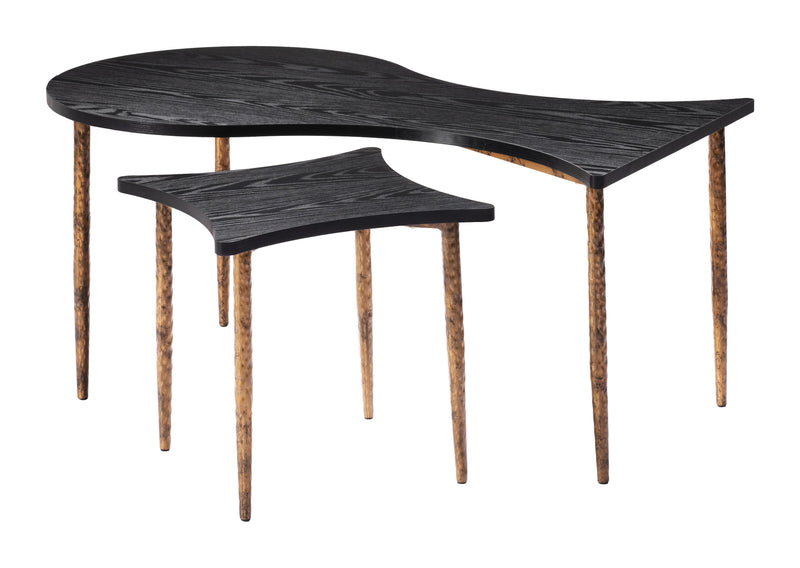 Norden Coffee Table Set (2-Piece) Black & Bronze-Coffee Tables-Zuo Modern-LOOMLAN
