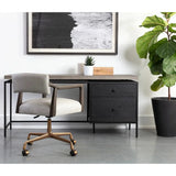 Norwood Desk Concrete Top Black Metal-Home Office Desks-SUNPAN-LOOMLAN